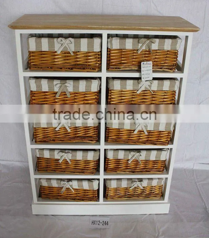 Antique Wooden Chest With Storage Drawers