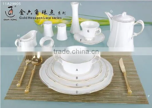 14PCS bone china flower surface ceramic dinnerware tableware set