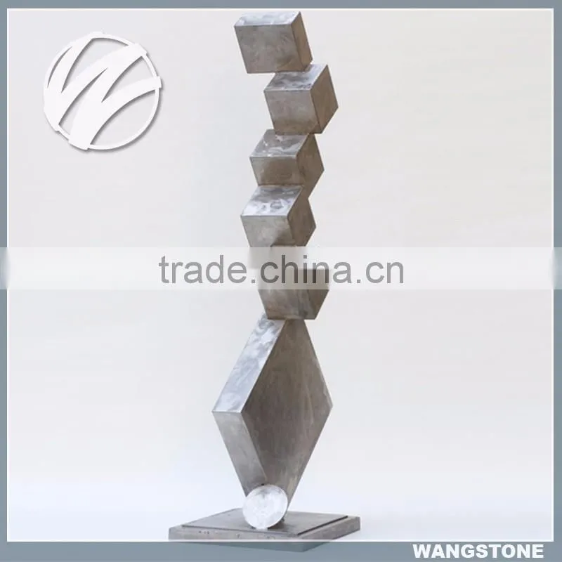 Stainless Steel Box Pillar Metal Garden Sculpture