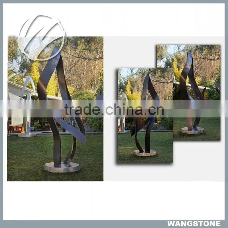 Abstract famous art stainless steel garden sculpture