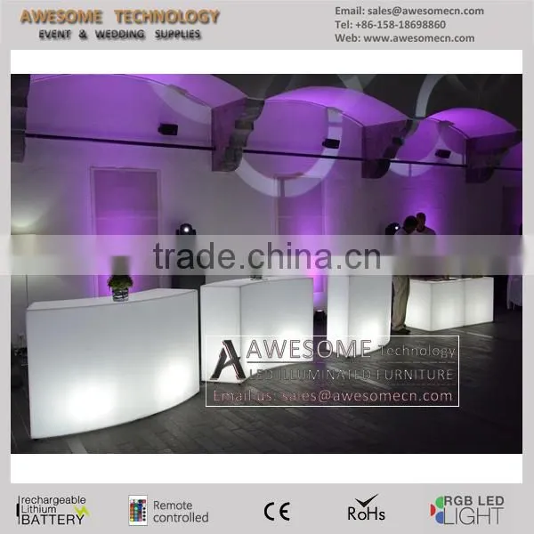 most popular glowing circle bar counter / led semi-circle bar lighting