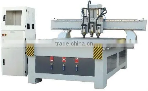 Two-head Wood Engraver SH-M25T with X Y working area 1300X2500mm and Z working area 200mm and Table size 1480X3000mm
