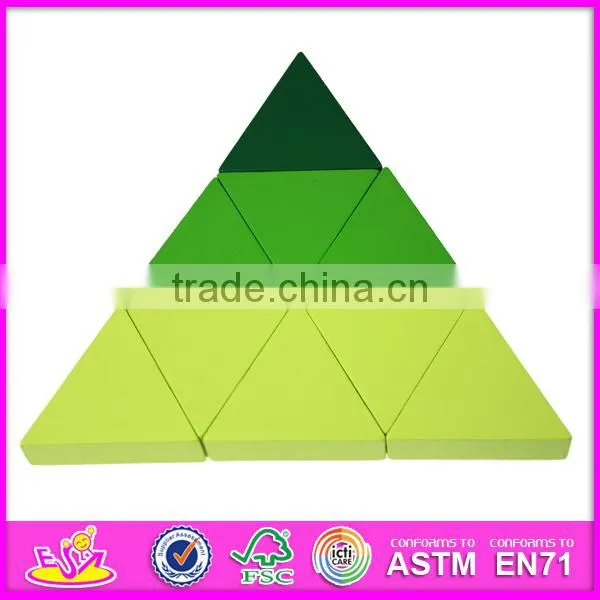2017 Best design classic brain teaser wooden triangle puzzle for kids education W14A167