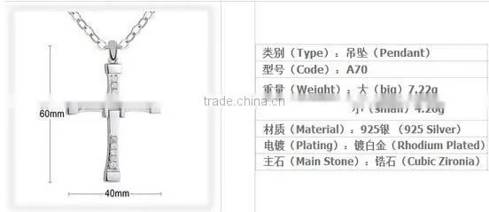 925 Sterling Silver Jewelry pendant Popular Cross Forever Design for lovers