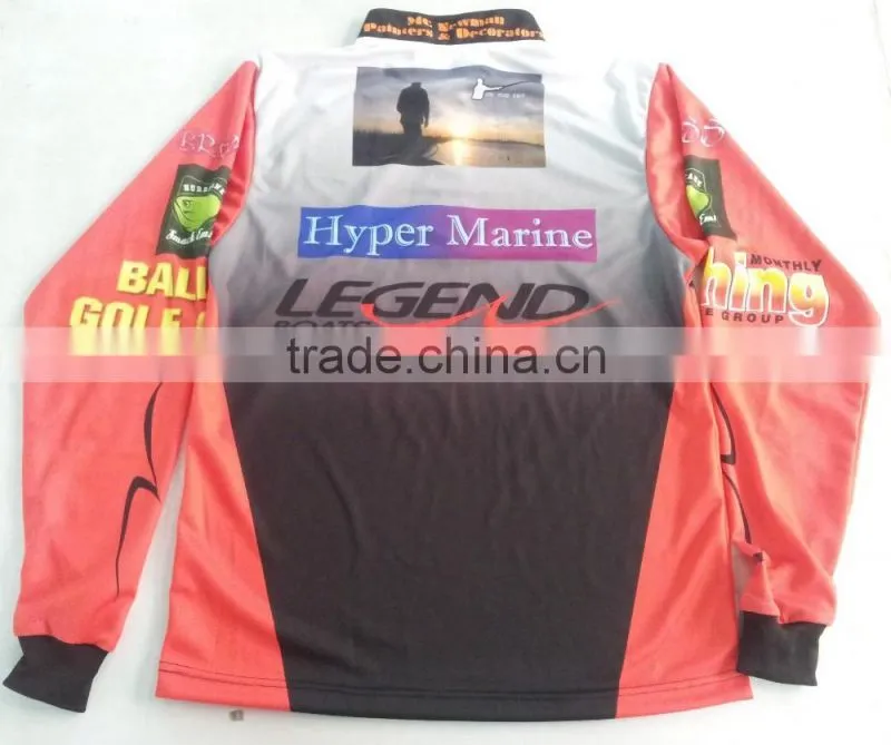Custom made polyester fishing shirt with your brands/logos, 1/4 short zippers
