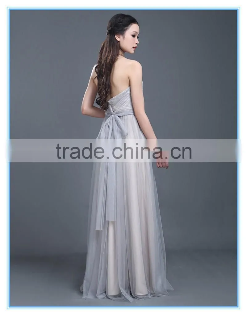 Latest Design Grace Woman Pleats Tulle Evening Dresses for Bridesmaids Dresses