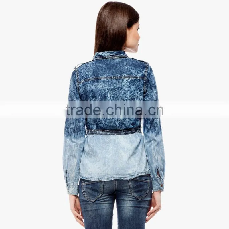 latest new design two tone fitness with zip long jacket for women