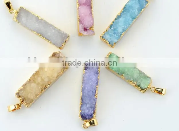 high end rose quartz chip stone beads pendant diy wire wrapped quartz stone charms pendant 2016 for sales