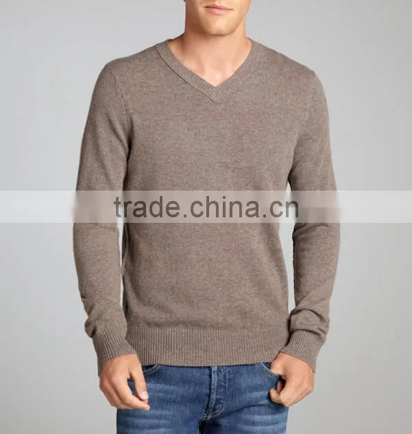 New Design v-neck Knitting Patterns Cashmere Men Pullover