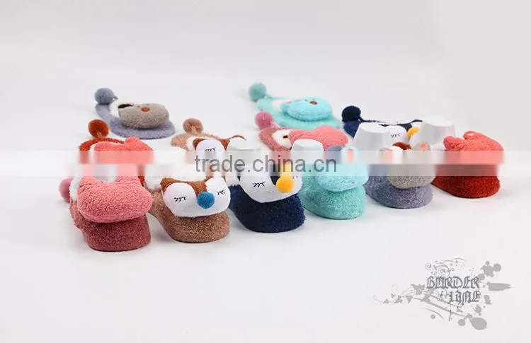 New design Coral fleece Cute Cartoon Baby Socks Soft Animal Pattern Boys Girls Floor Baby Socks