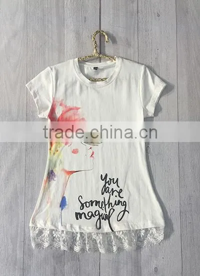 2016 New design t-shirt for girls OEM