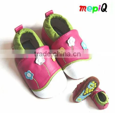 high quality sheep leather rubber sole baby shoes