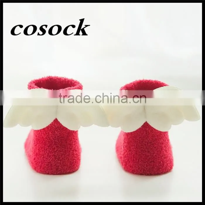 Rainbow color baby clothes little angel fuzzy non-slip socks for newborn infant