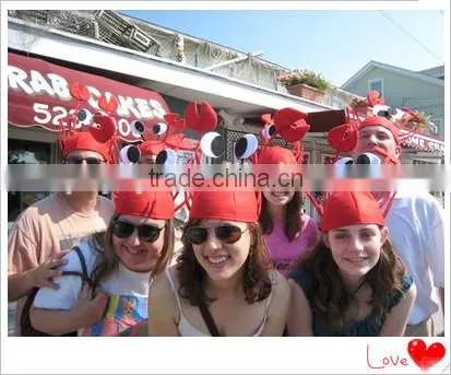 EN71 Customizable Adult Novelty Hats Crab Hat lovely carnival felt funny hat