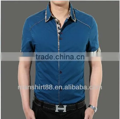 Stylish short sleeves pleated shoulder casual shirt