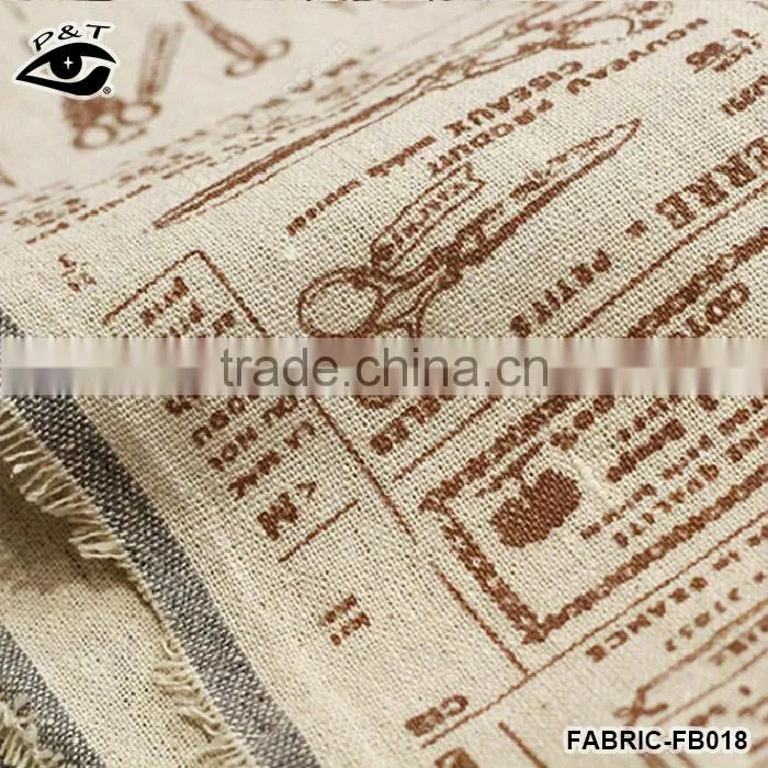 Sewing Tool Printed Canvas Zakka Fabric Western-style Linen&Cotton Fabric Patchwork Textile for Tablecloth 160cm