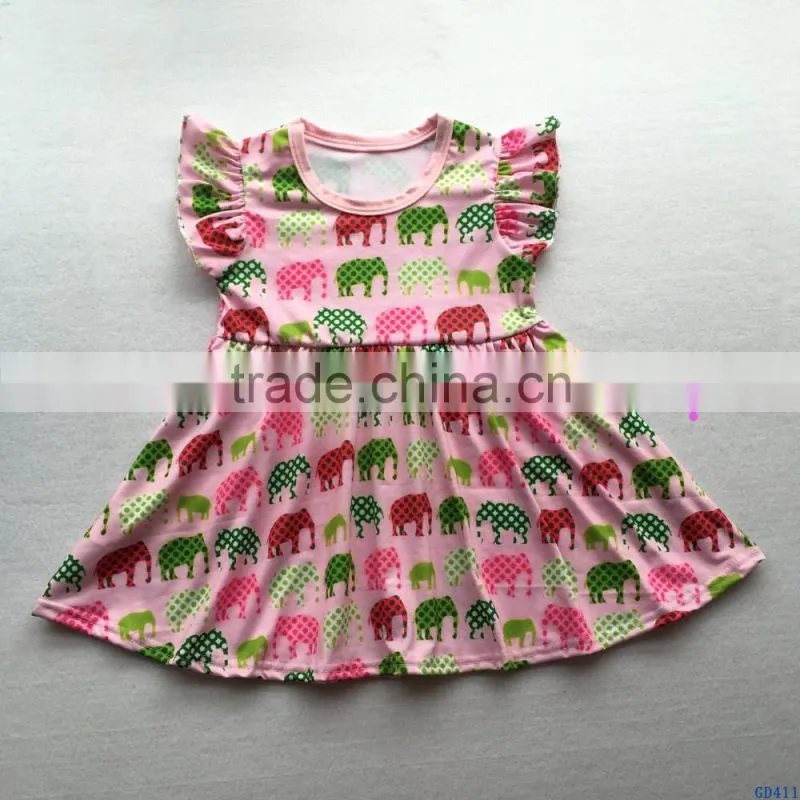 Remake Cotton Baby Summer Dress Kids Flutter Sleeves Clothes Baby Pearl Dress Outfit