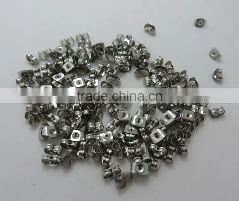 Silver Tone Stainless Steel Butterfly Earrings Backings,Earrings Back Stoppers/Holders,Stainless Steel Earring Plugs