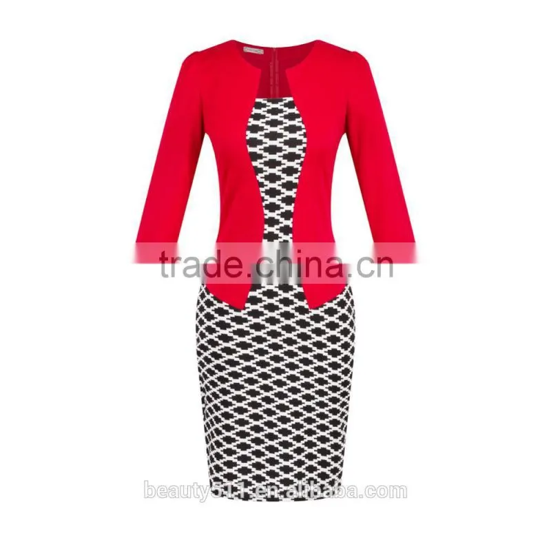 Premium Shift Dress with Contrast Embroidery women casual dress SD30