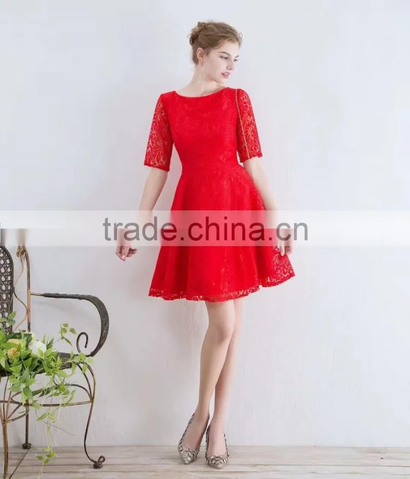 A-line/Princess Straps Court Train Chiffon 1/2 Sleeves prom Dress ED532