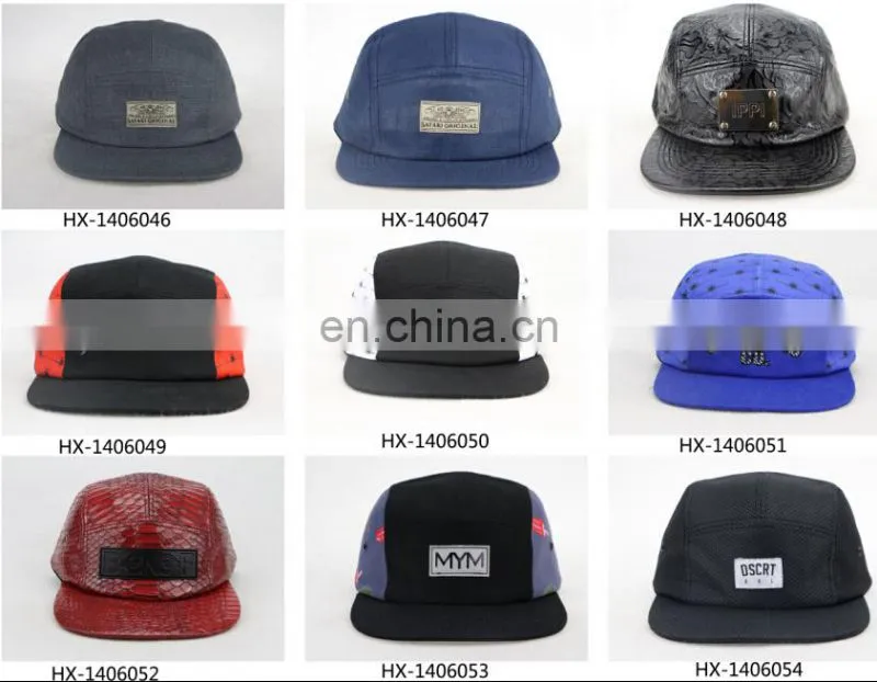Floral Brim 5 Panel Hat Wholesale Front Patch Logo 5 Panel Hat/Cap