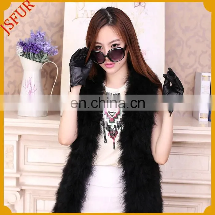 2015 New Stylish Women Ostrich Feather Vest Real Feather Vest