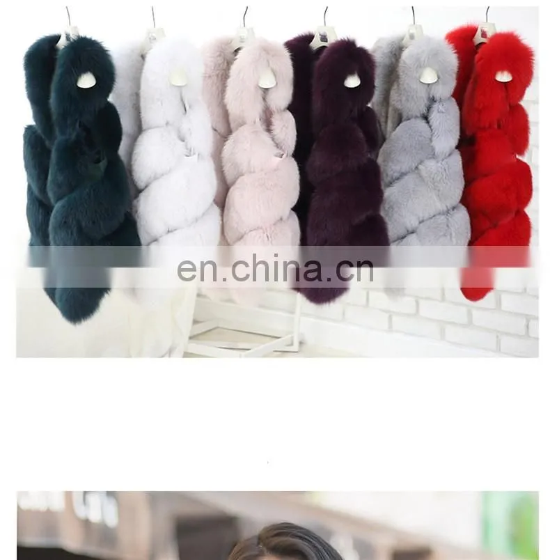 Women's 100% Real Genuine Fox Fur Sleeveless Vest Waistcoat Fur Gilet