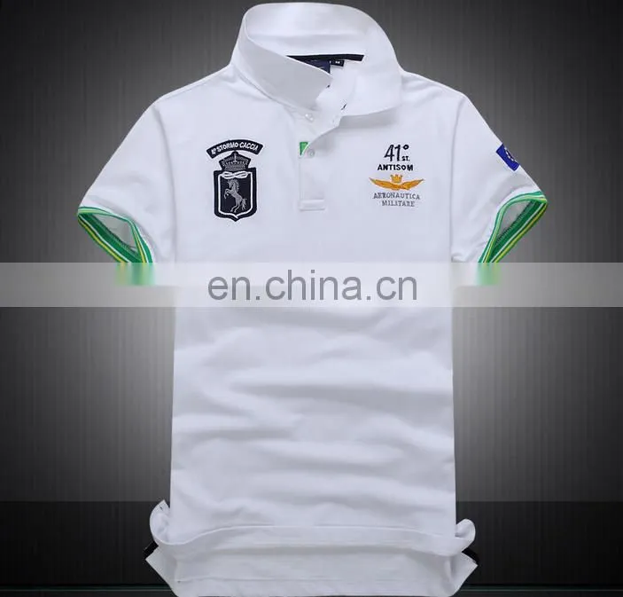 2016 Apparel Sale Quality Custom Design Wholesale Short Sleeve Applique Embroidery Jacquard Rib Polo Shirt