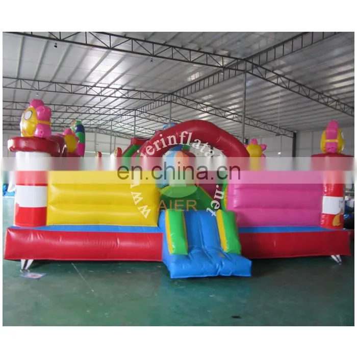 2017 latest cheap inflatable funland / mini carton fun city inflatable equipment