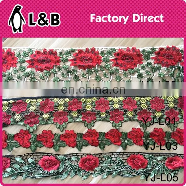 Ningbo-China polyester lace embroidered eyelet flower 3d lace
