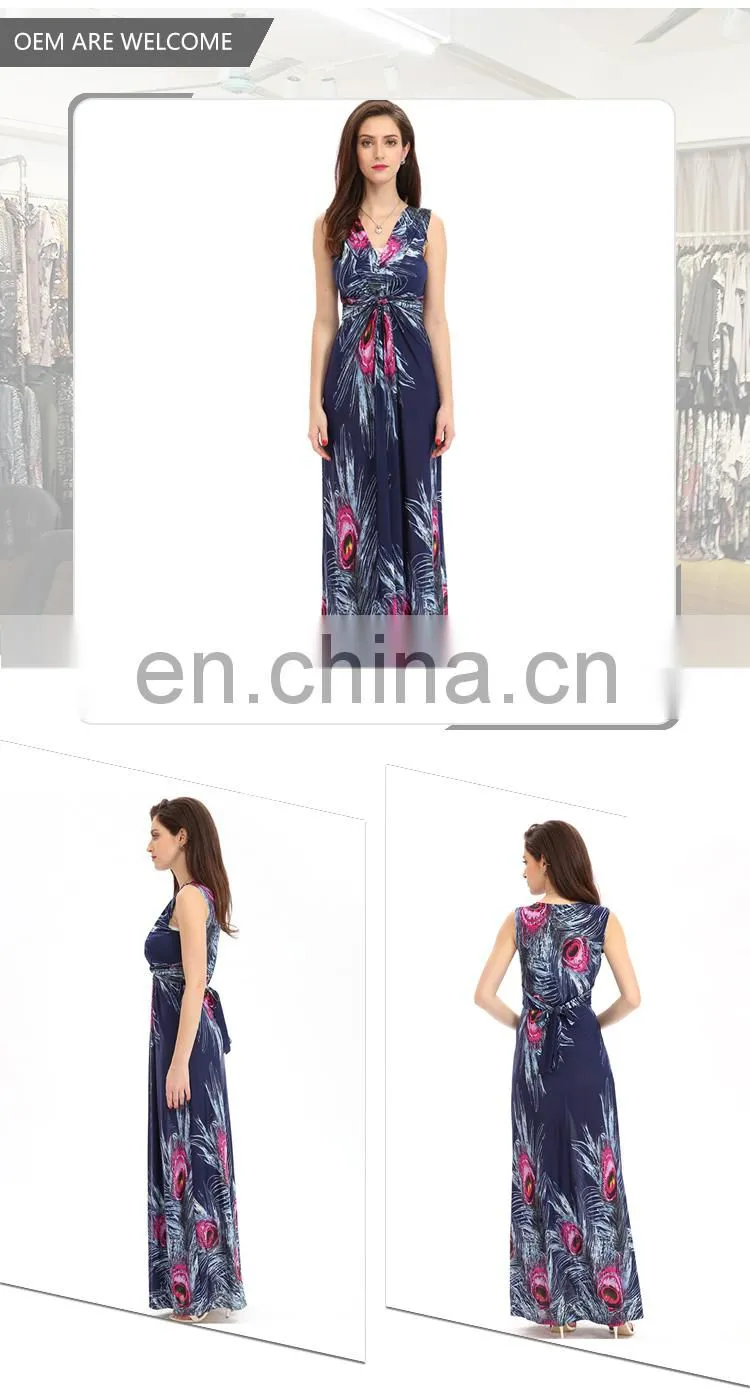 2017 Alibaba New Model Fashion Sleeveless Dresses Women Summer Dress