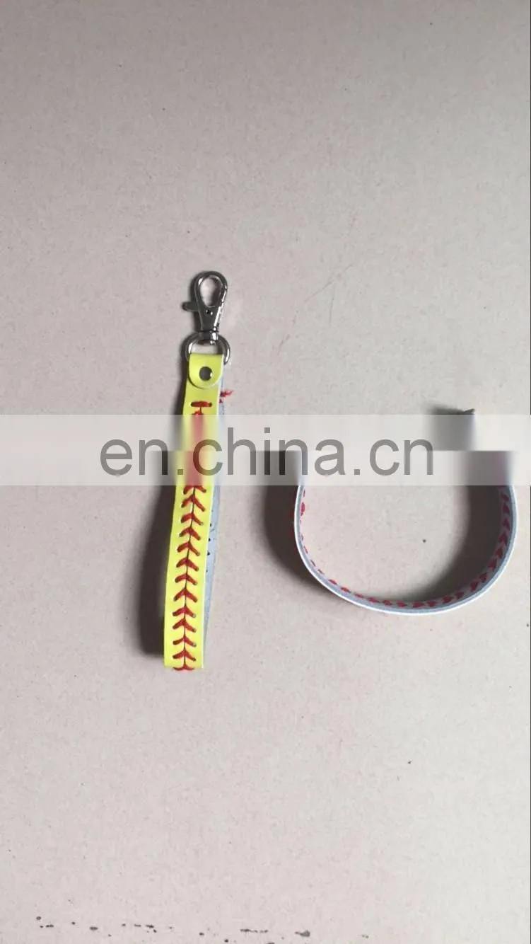 Popular Cheap Leather Sports Softball Bracelet