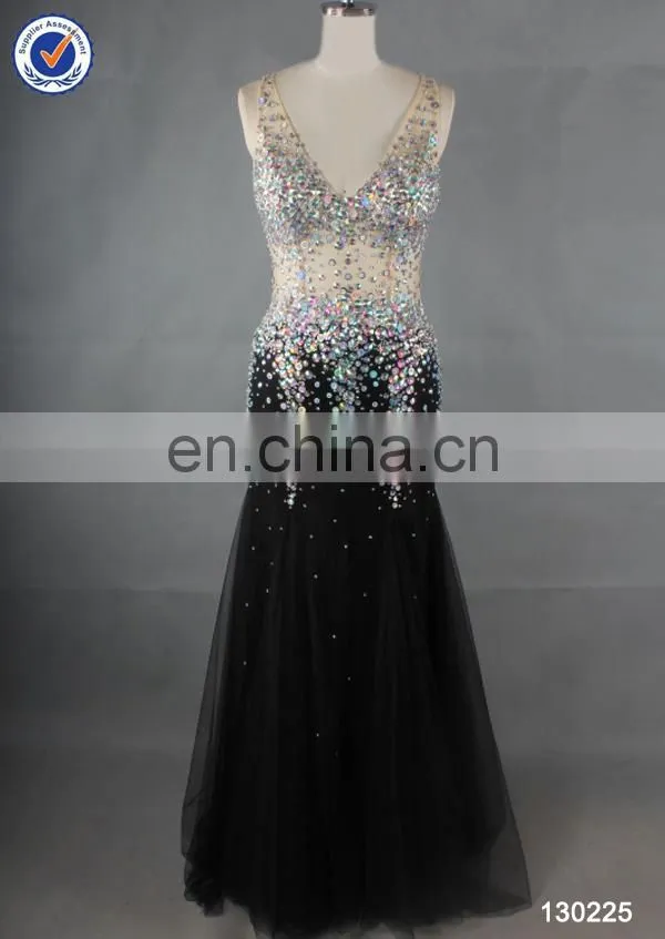2014 latest sequin mermaid stunning evening dresses for formal occasion