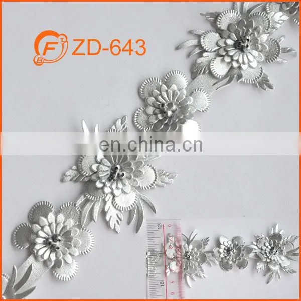 flower shape braided leather trim for garment