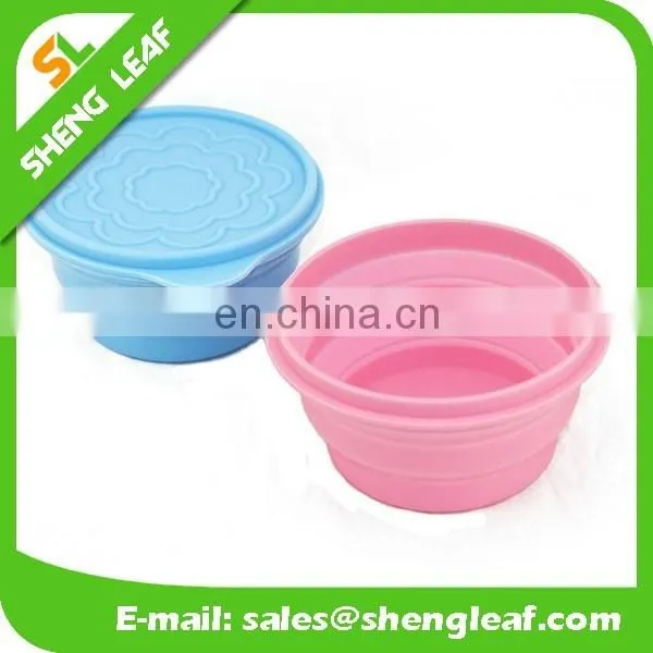 easy-cleaning collapsible silicone bowl with cover