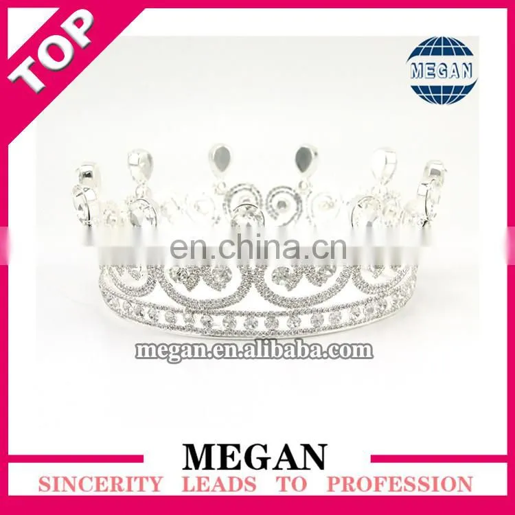 Fashion crystal rhinestone crown silver cake topper crown