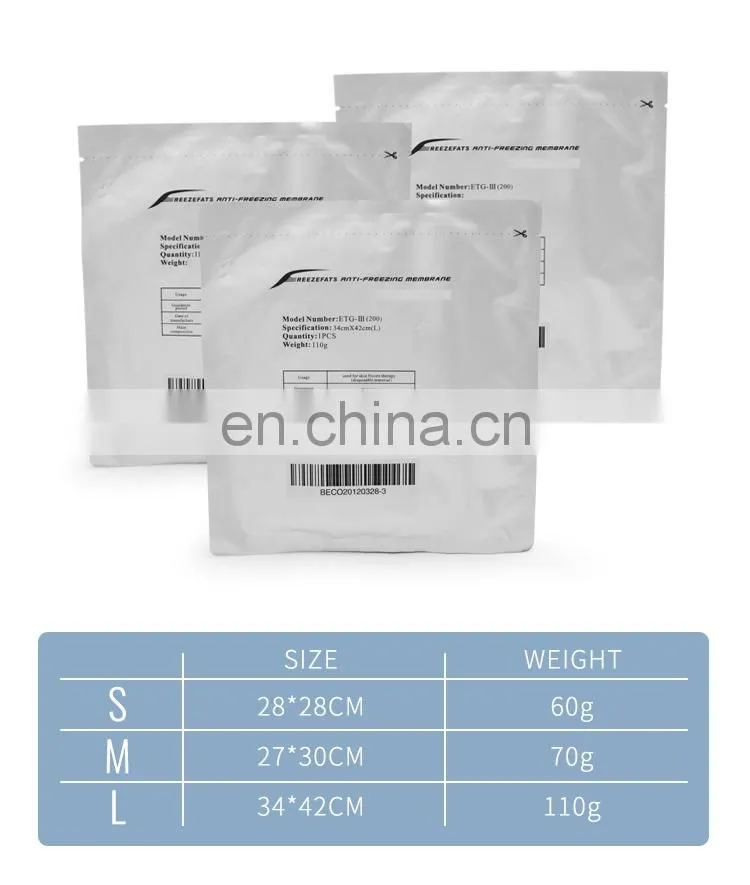 Big size anti-freezing membrane for slimming suction