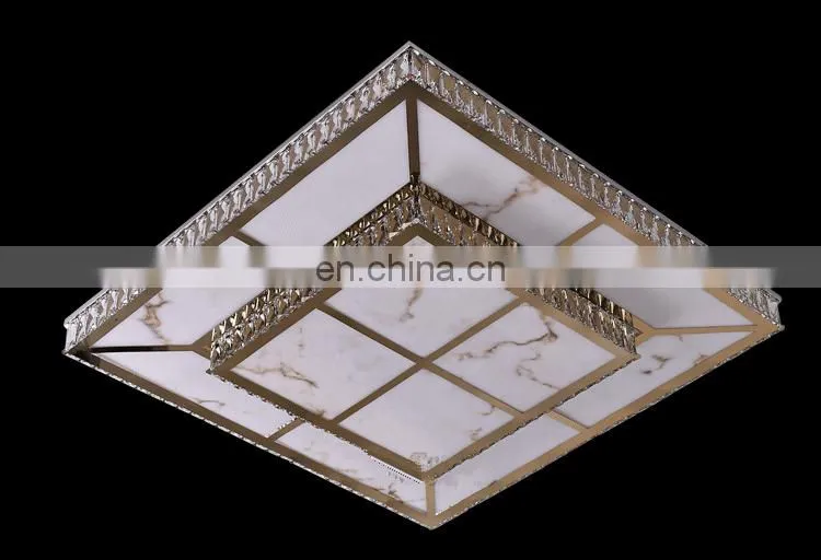 Personality led lamp crystal ceiling lamp square stainless steel wire cutting led crystal lamp creative lighting