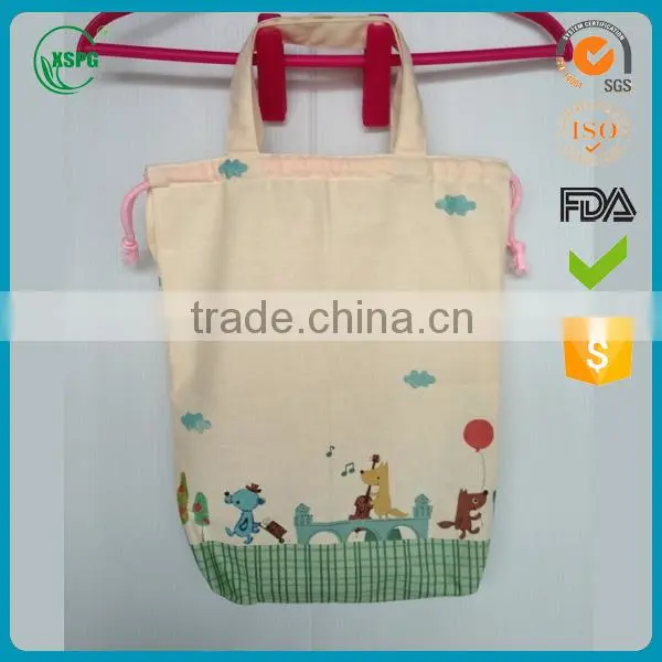 Custom cotton cloth bag drawstring bag with handle