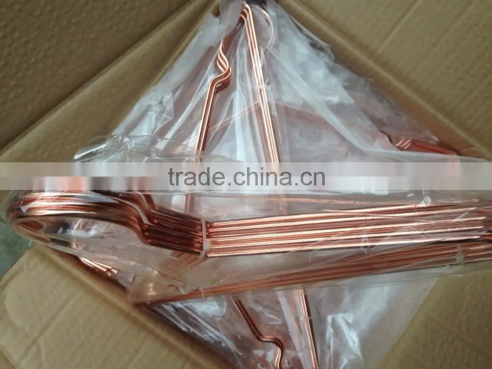 great copper wire metal hanger shiny display copper clothes hanger