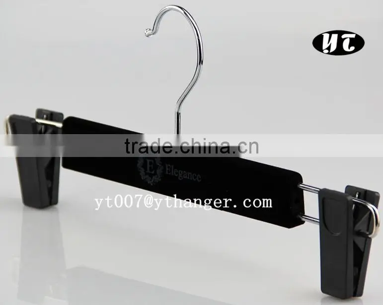 Flocked hanger,velvet coated hanger and pants hanger with clamp