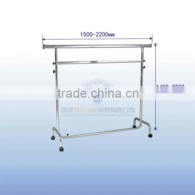 Removable heavy duty metal chrome salesman rack for clothes rack