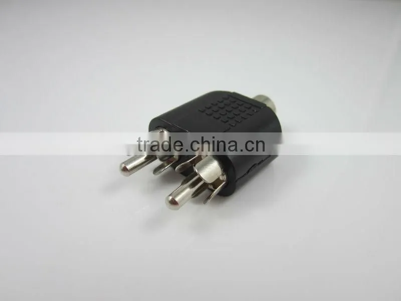 1 Female to 2 Male RCA Adpter Y Splitter Audio AV