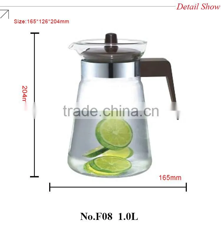 made in China BPA free promotion economic water pot water jug heat insulation glass water pot