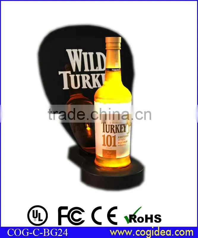 Customized LED Bottle Glorifier for Vodka Wine in the pub bar