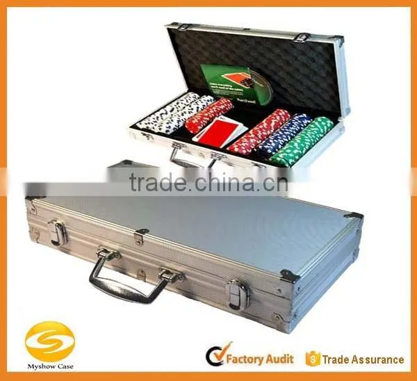 Silver Aluminum 1000 Chip Aluminum Poker Chip Case,Game Card Storage Carrying case