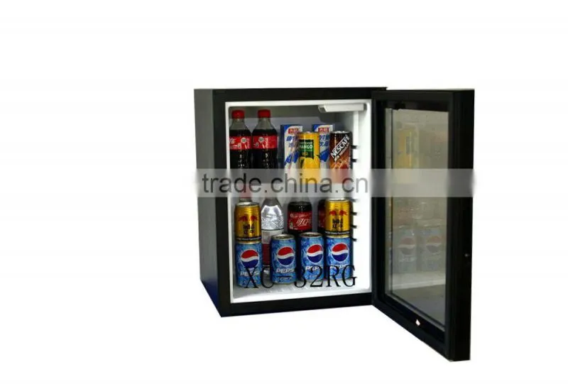 Noiseless absorption 12V 24V 220V glass door refrigerator with CB CE CCC