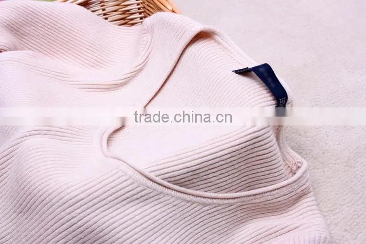 Fashion designhand knit sweater round collar sweater for girls