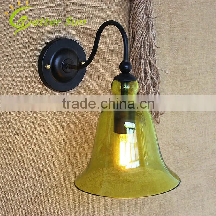 Glass Shade Vintage Edison Light Bulb Wall Lamp