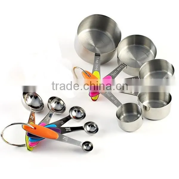10 Pieces Stainless Steel Measuring Cups and Spoons Stackable Set